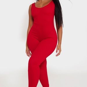Red Bodycon Jumpsuit